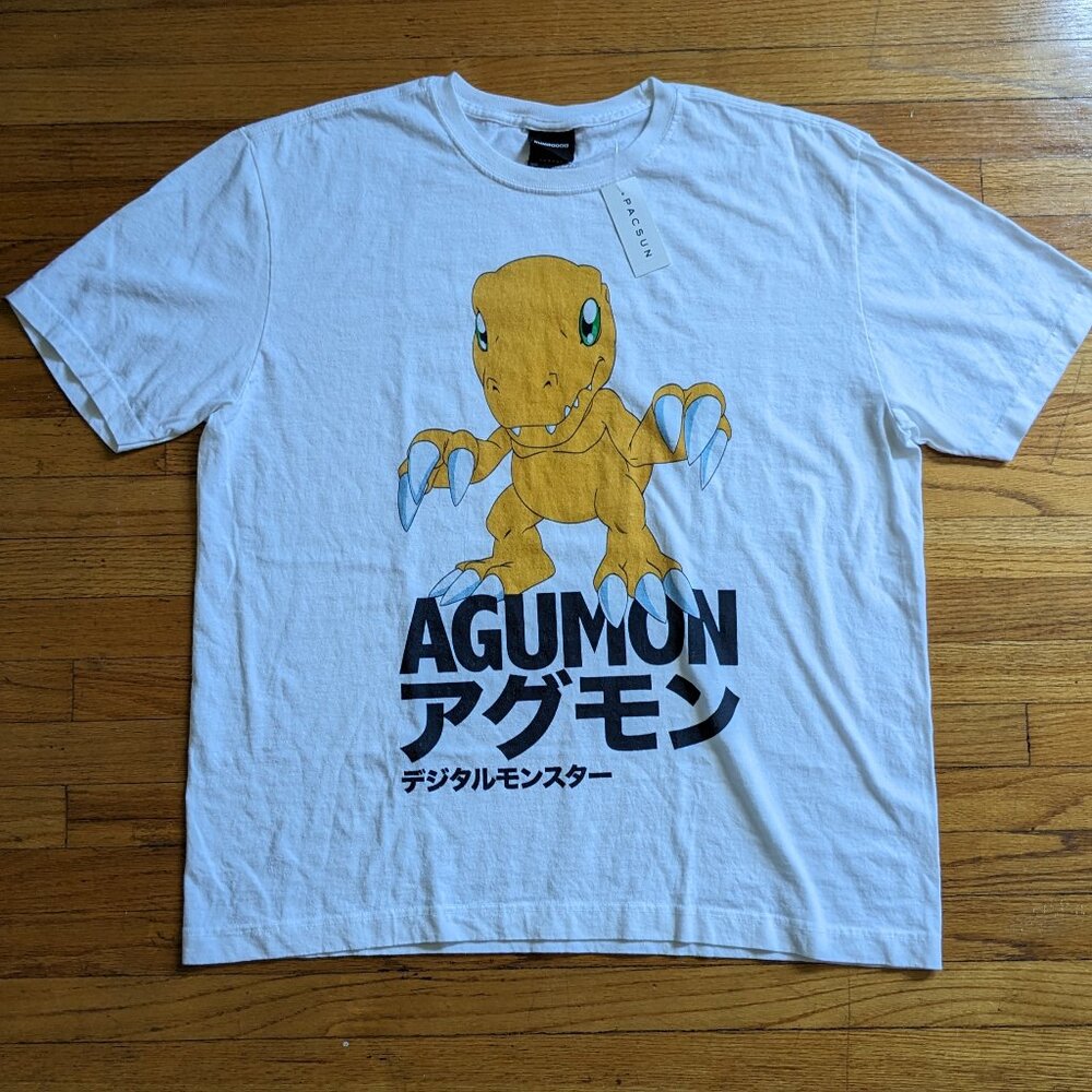 Pacsun x Dumbgood // Agumon Digimon Shirt // White // M